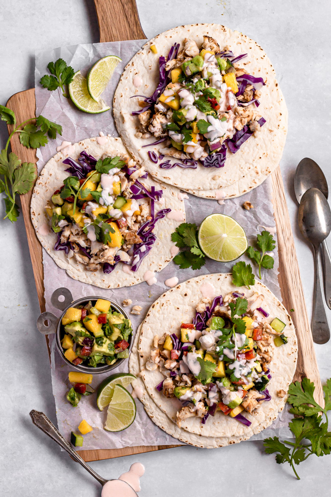 Air Fryer Fish Tacos with Mango Salsa